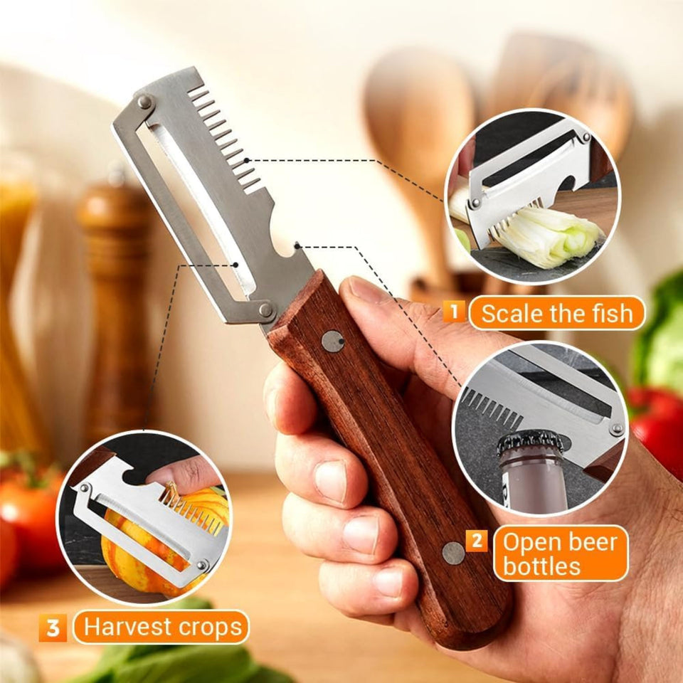 Multi-Purpose Vegetable Peeling and Slicing Kitchen Tool