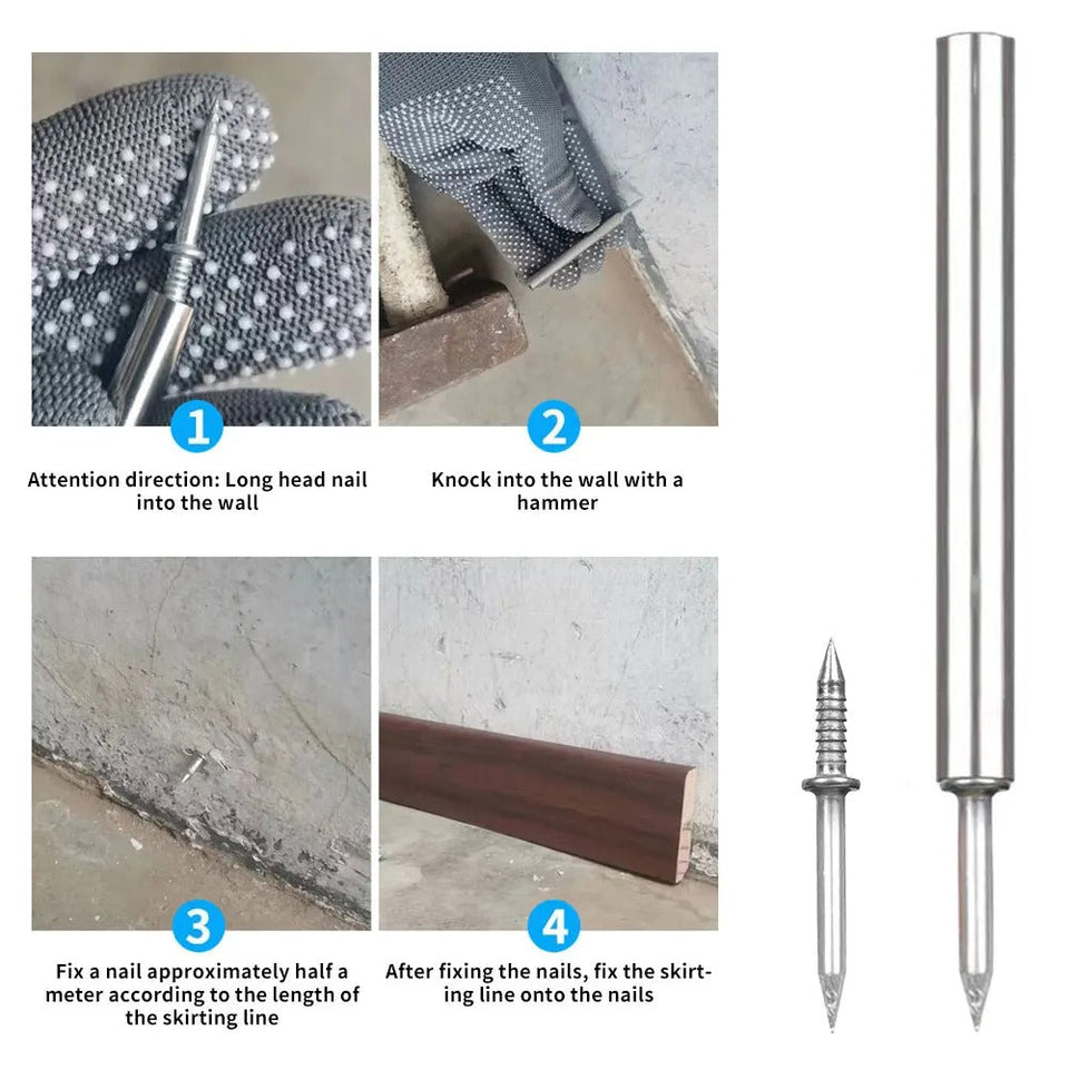 Double-Head Skirting Thread Seamless Nail